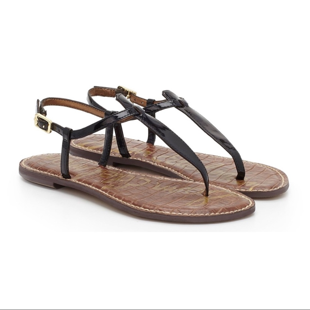 Sam Edelman Gigi Thong Sandal, Black Patent Size 7